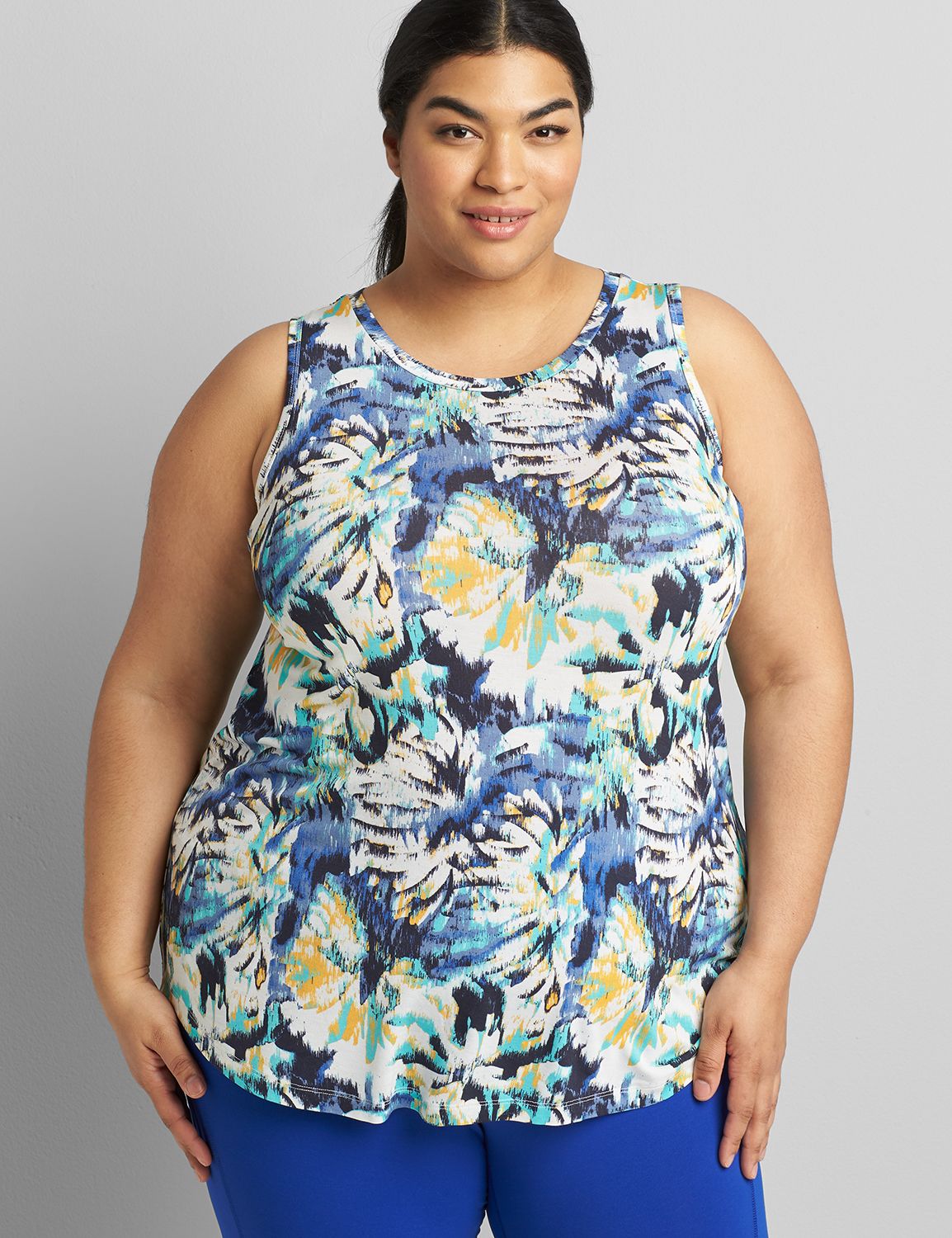 Sleeveless Crew Neck Swing V Back Tank S 1118310:LBSU21021_WindblownFlower_colorway14:34/36 Product Image 1