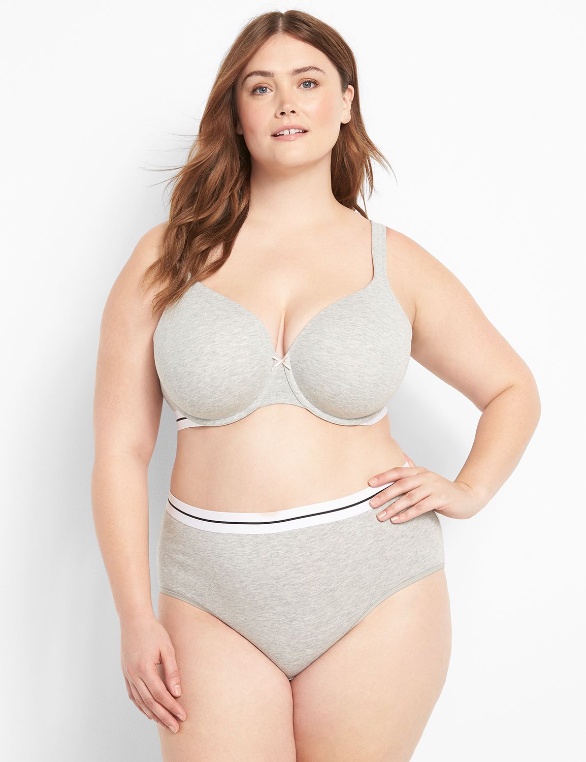 Cacique Bra Full Coverage Cotton Lightly Lined Underwire Lane Bryant White  46DDD 海外 即決