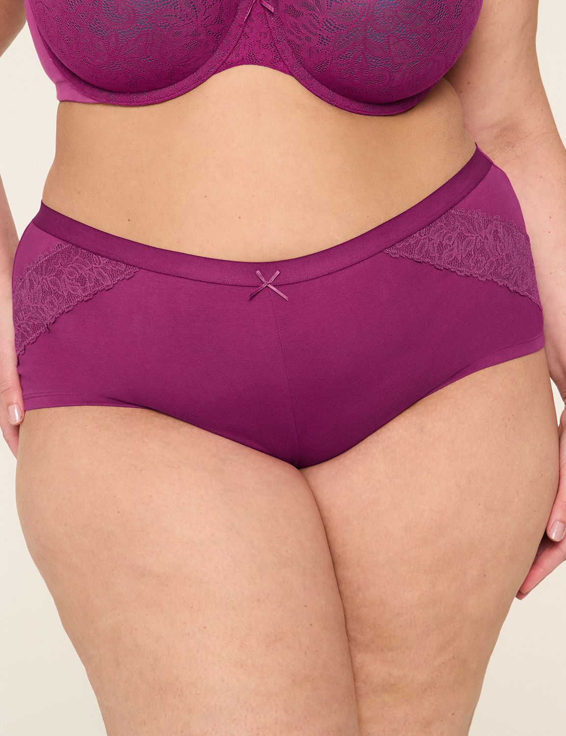 Cotton Boyshort Lace Trim Stretch 1 Product Image 1