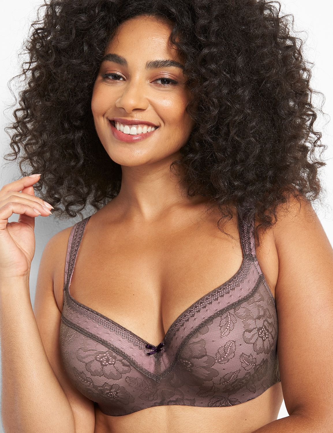 Cacique Modern Lace Unlined Full Coverage Bra 42D