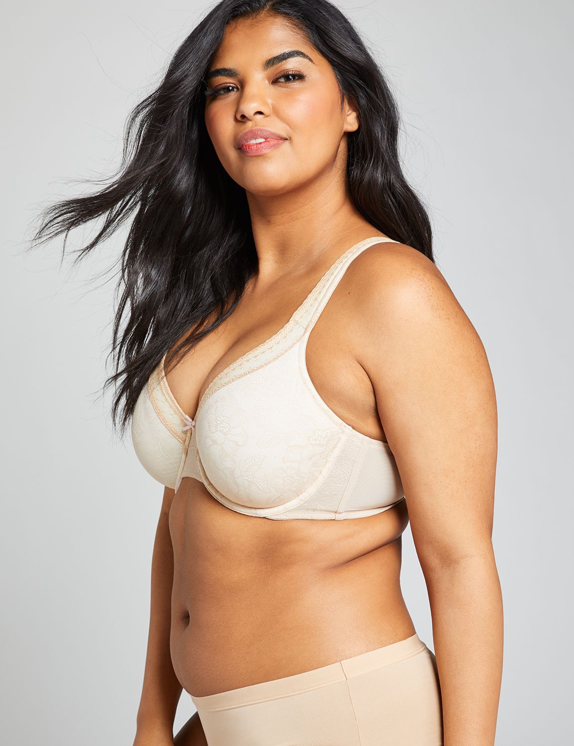 Full Coverage Modern Lace Unlined Bra SUGAR IVORY Cacique Lane