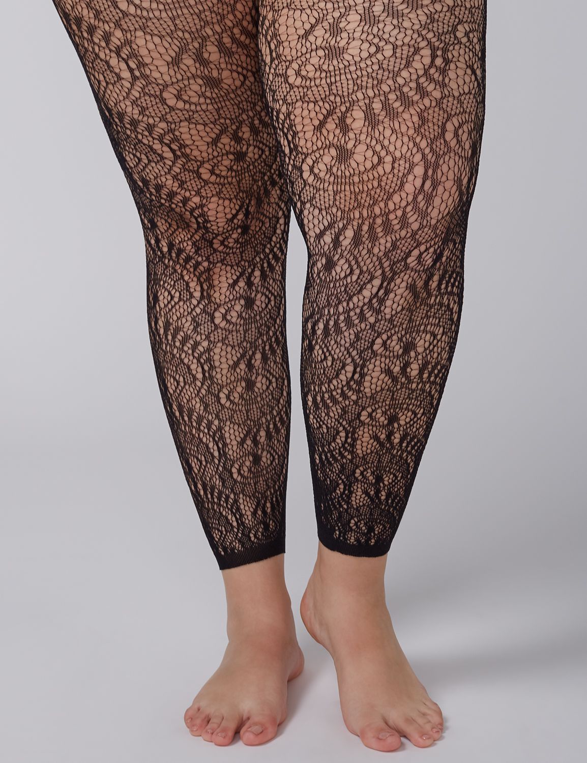 plus size footless fishnet leggings