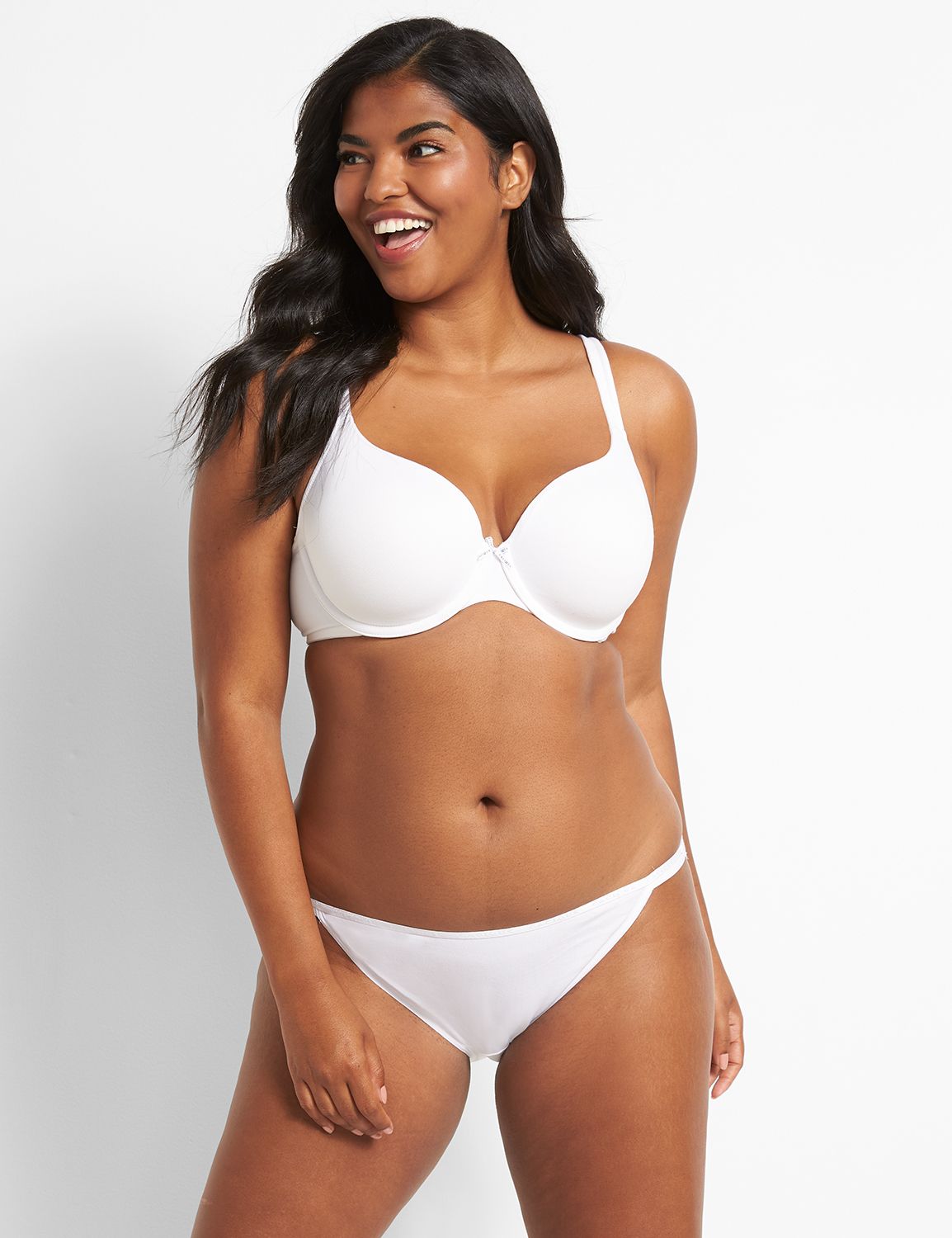 Lane Bryant Cotton Double String Bikini Panty 10/12 Bright White