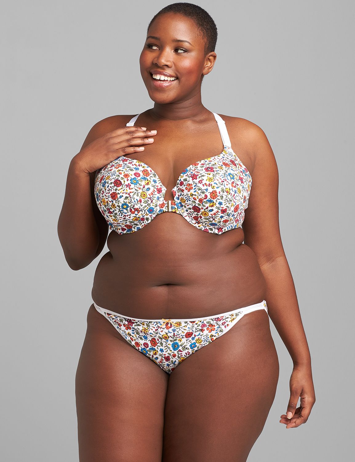 Cotton String Bikini Tailored 17CM 1118140 S:Vintage ditsy_Bright White_CSU21051:18/20 Product Image 1