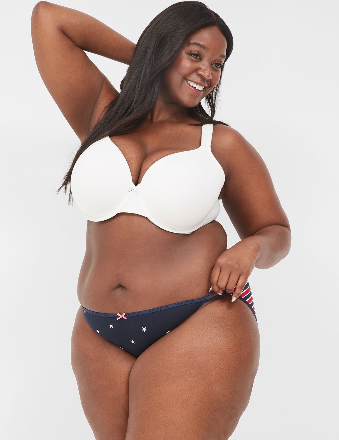 Cotton String Bikini Tailored Print | LaneBryant