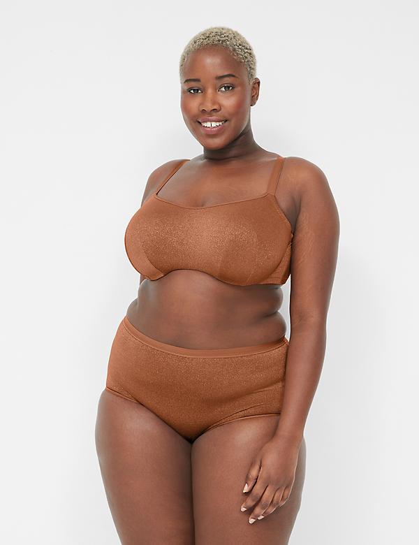 Brown Seamless Plus Size No-Show Underwear & Panties
