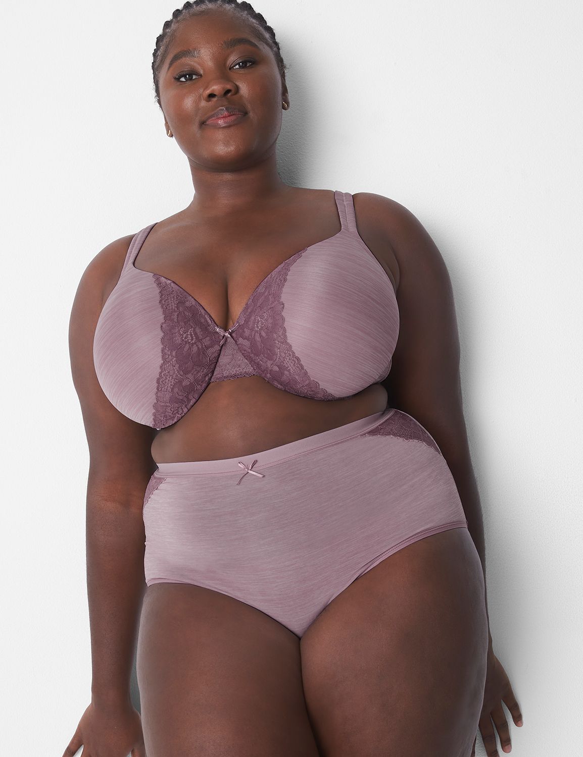 No-Show Full Brief Panty with Lace
