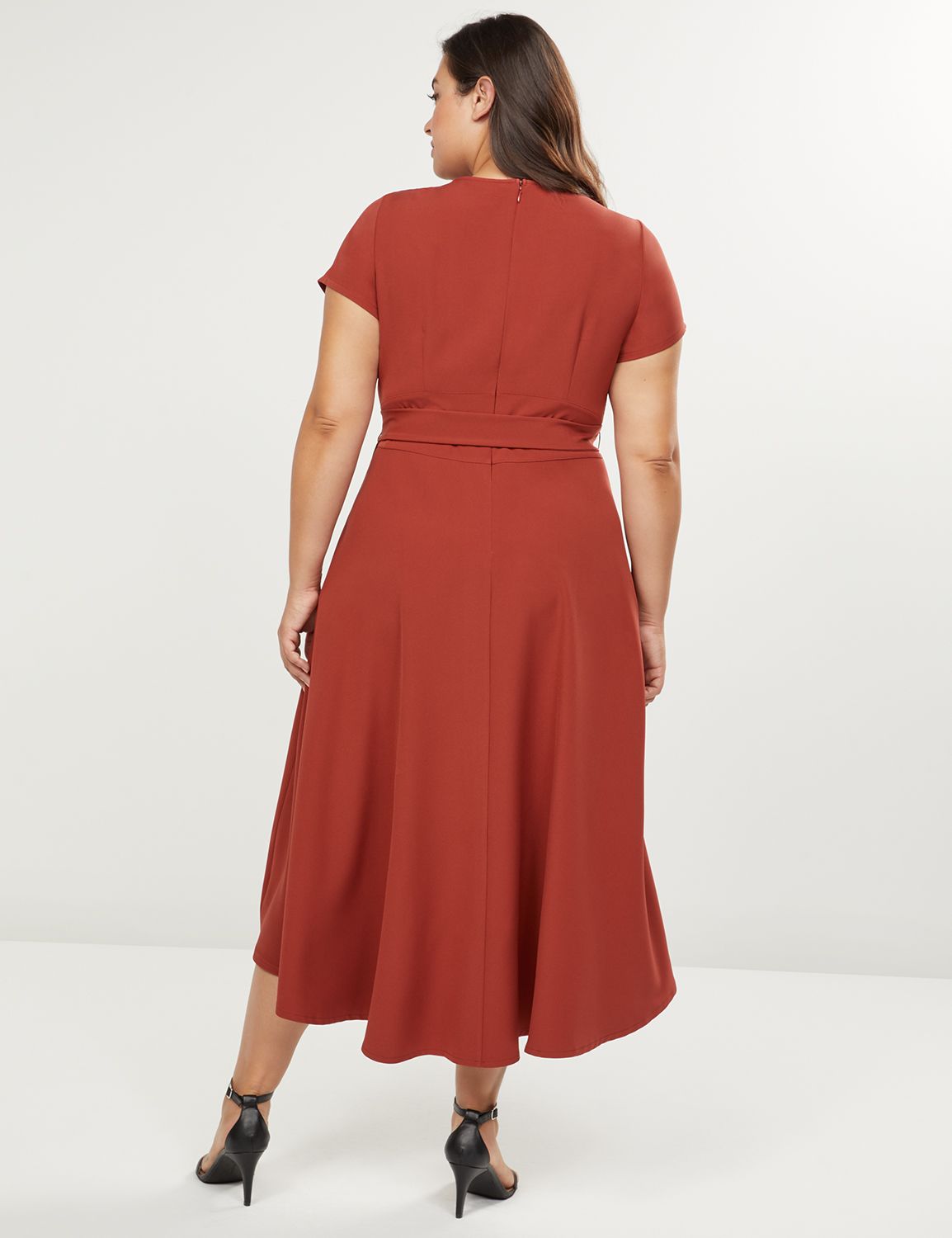 1089458 SS HIGH LOW BELTED MAXI:PANTONE Rosewood:16 Product Image 2