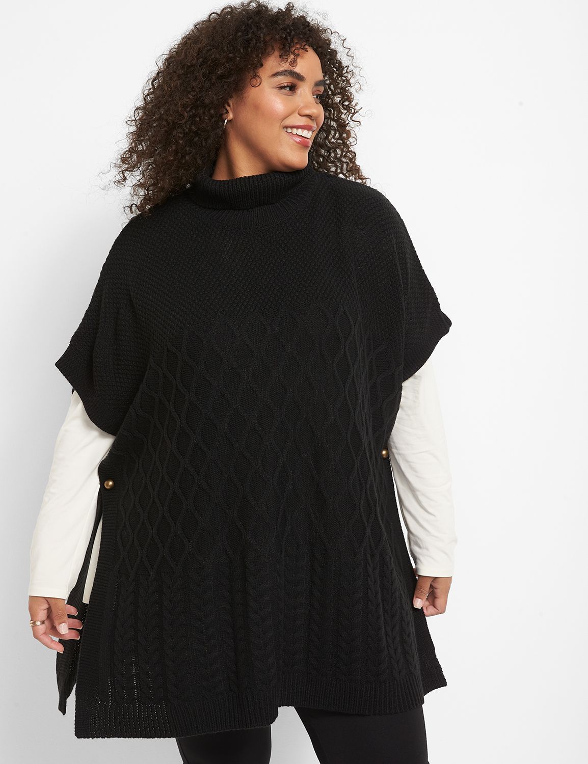 Side Button Poncho