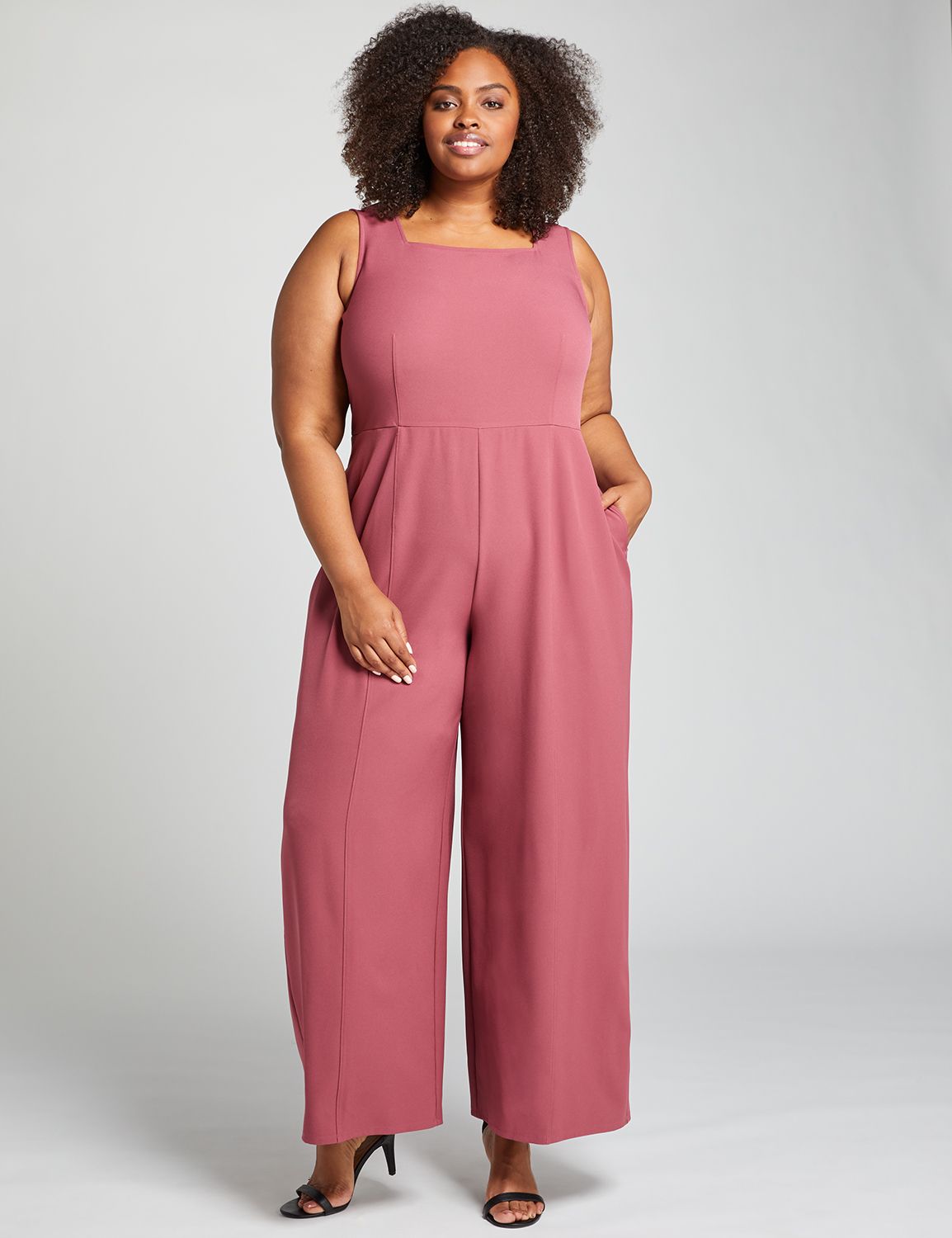 light pink plus size jumpsuit