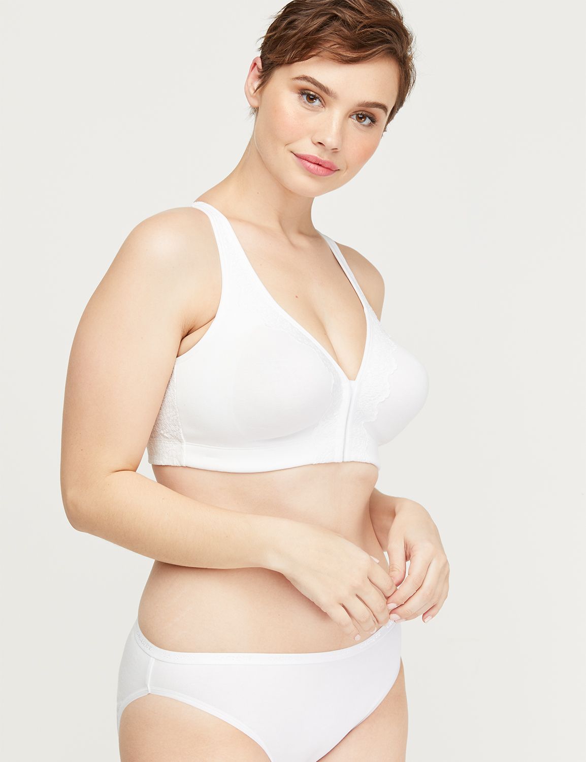 Cotton Front-Close Unlined No-Wire Bra
