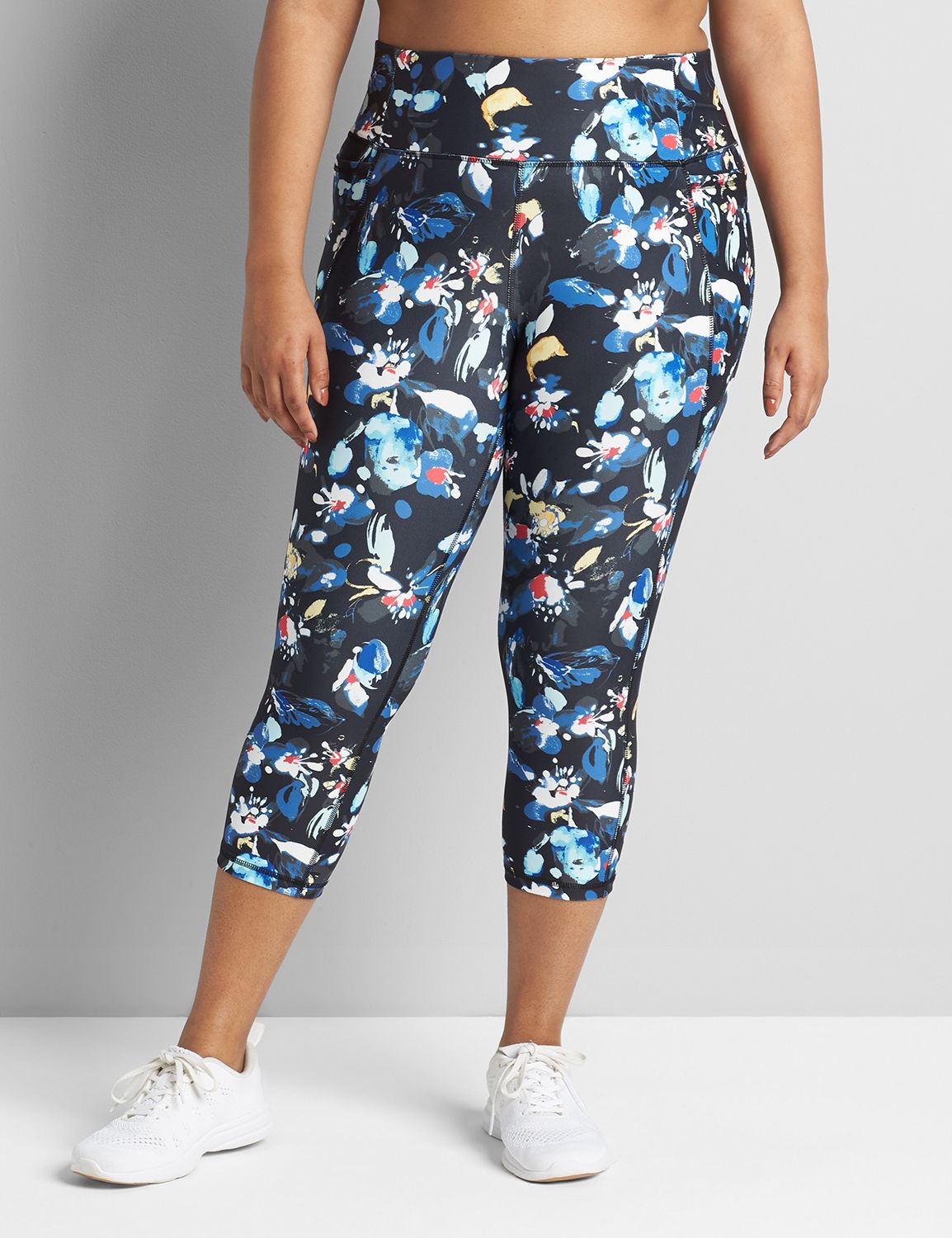 Terra & Sky Women's Plus Size Floral Printed Legging 