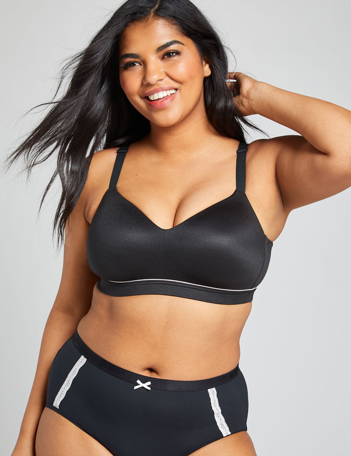 Modern Lounge Bra Piping:Black:50DDD