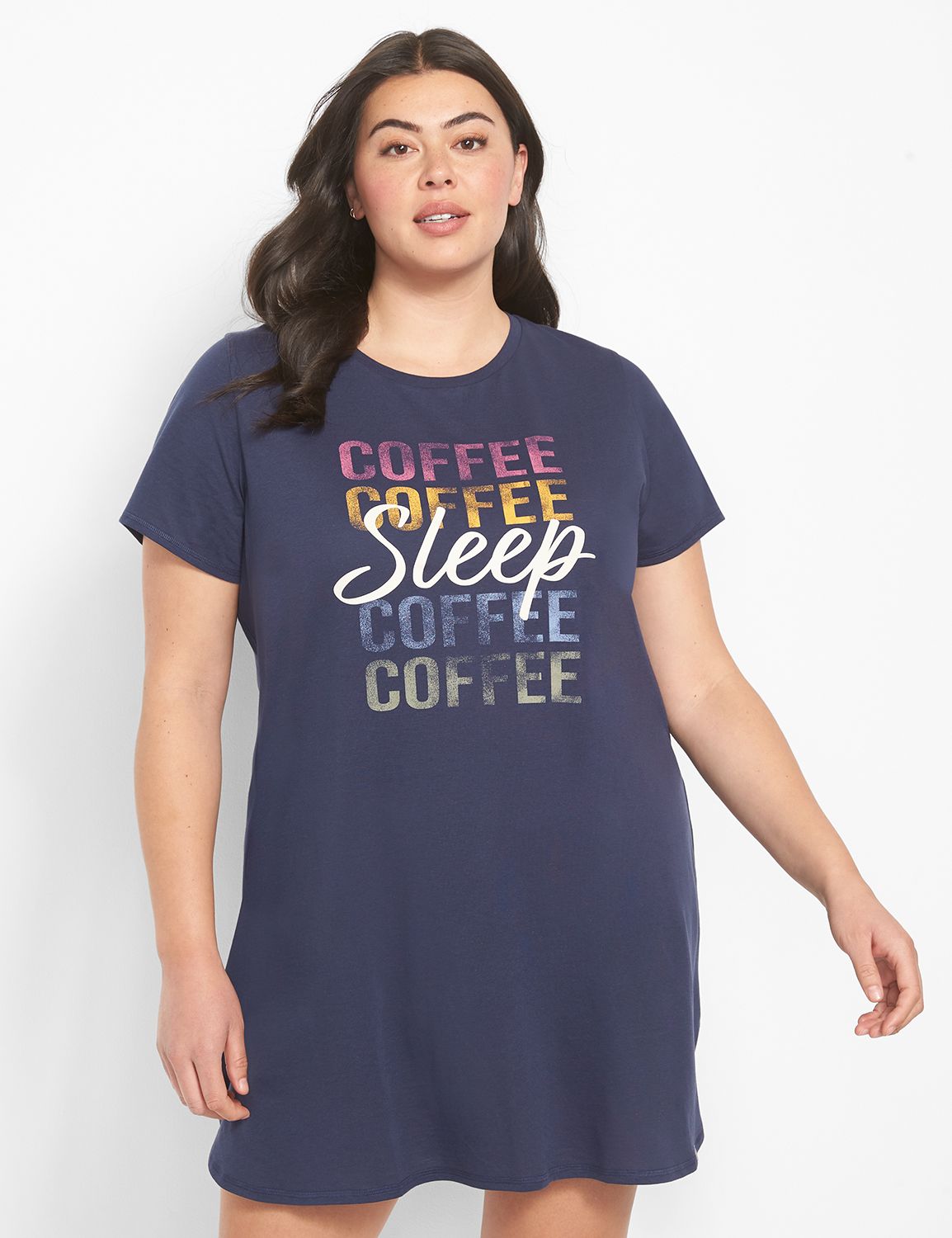 Lane Bryant Comfy Cotton Sleepshirt 18/20 Coffee