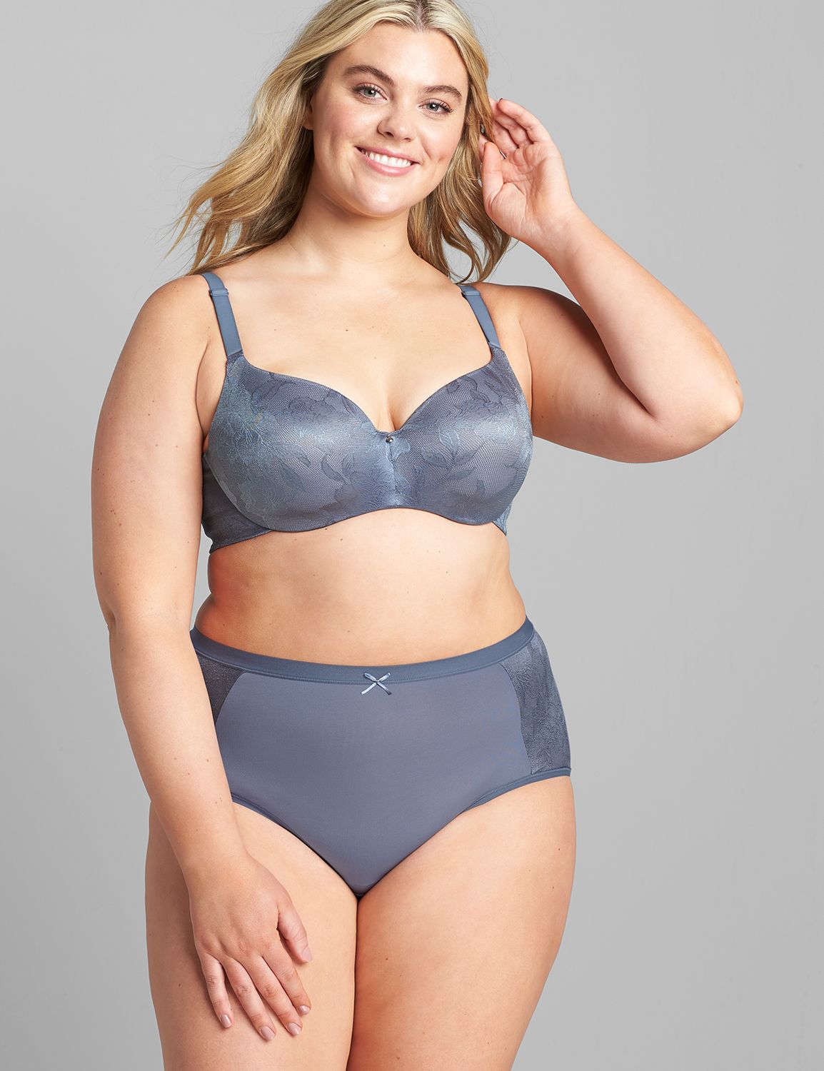 Backsmoothing Lightly Lined Balconette UW Satin Lace - CH - 1121489  F:PANTONE Grisaille:40G