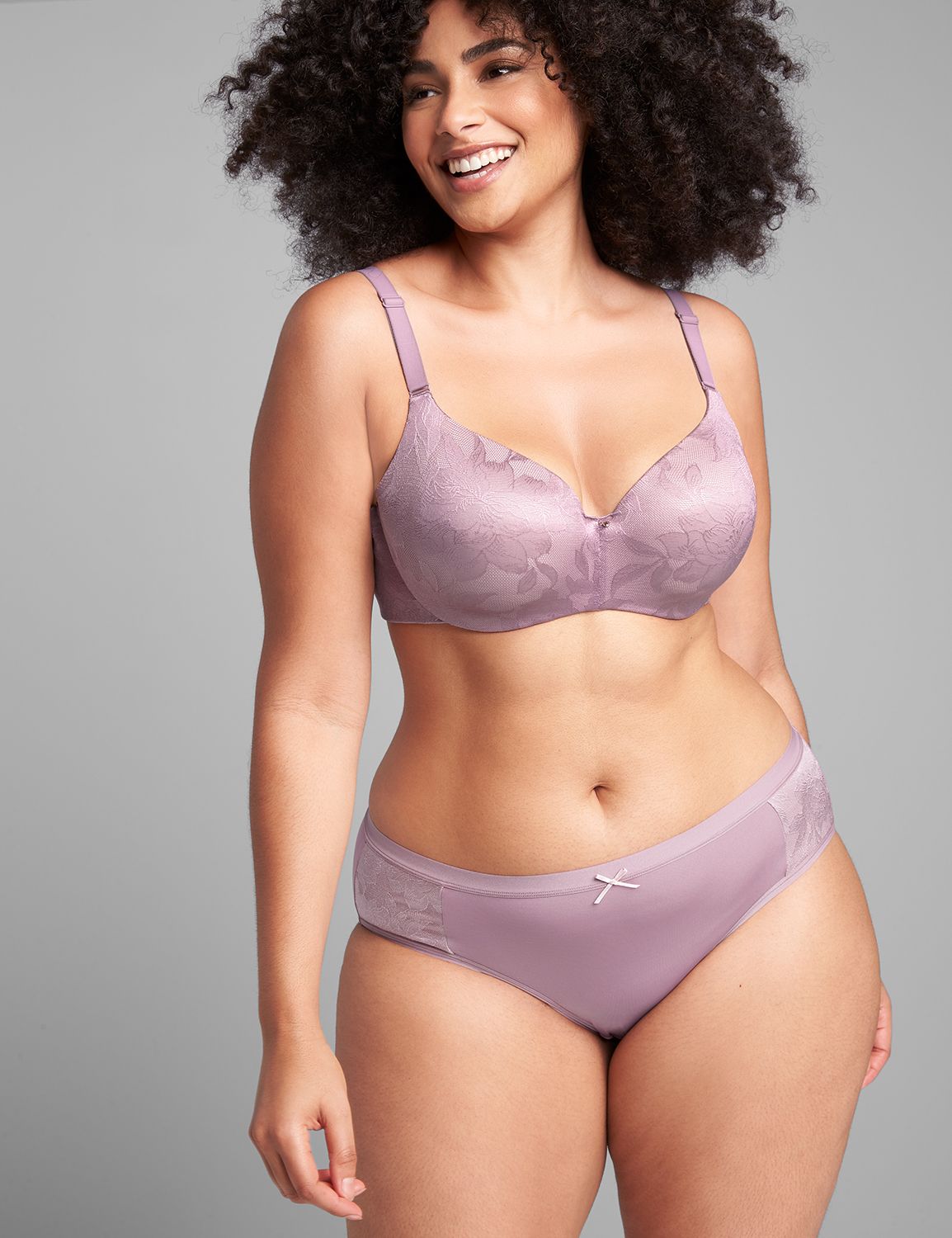Backsmoothing Lightly Lined Balconette UW Satin Lace - CH - 1121489 F:PANTONE Elderberry:42D Product Image 1
