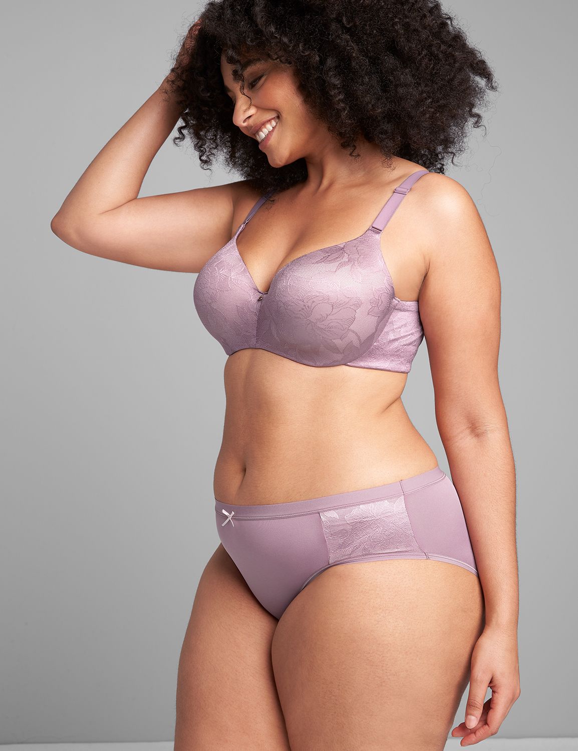 Backsmoothing Lightly Lined Balconette UW Satin Lace - CH - 1121489 F:PANTONE Elderberry:42D Product Image 3