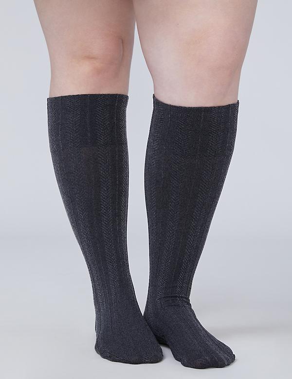 Cable Ribbed Comfort Band Trouser Sock 2-pack