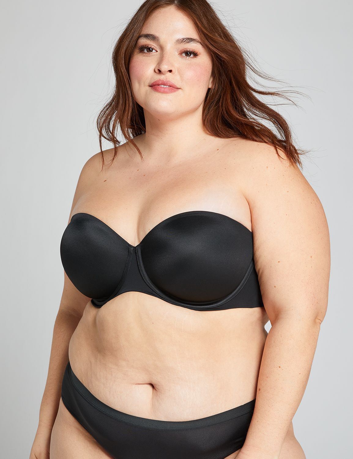 Lane Bryant Lightly Lined Multi-Way Strapless Bra 40H Black - BwcDeals