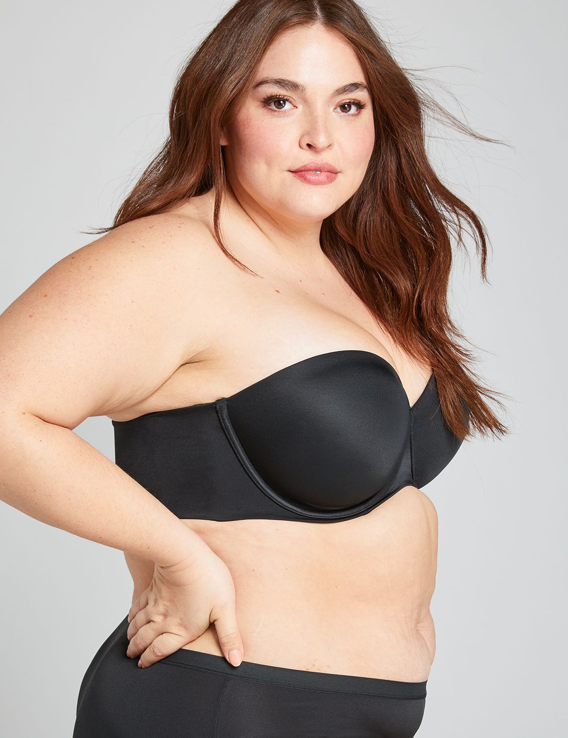 Lane Bryant Cacique Black Lightly Lined Multi Way Strapless in 44DD Size  undefined - $15 - From Mary