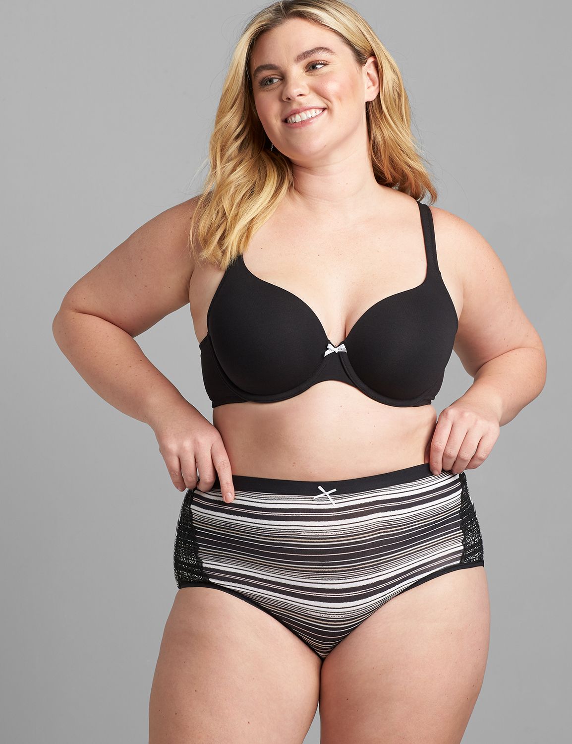 Cotton Full Brief Panty with Lace Trim