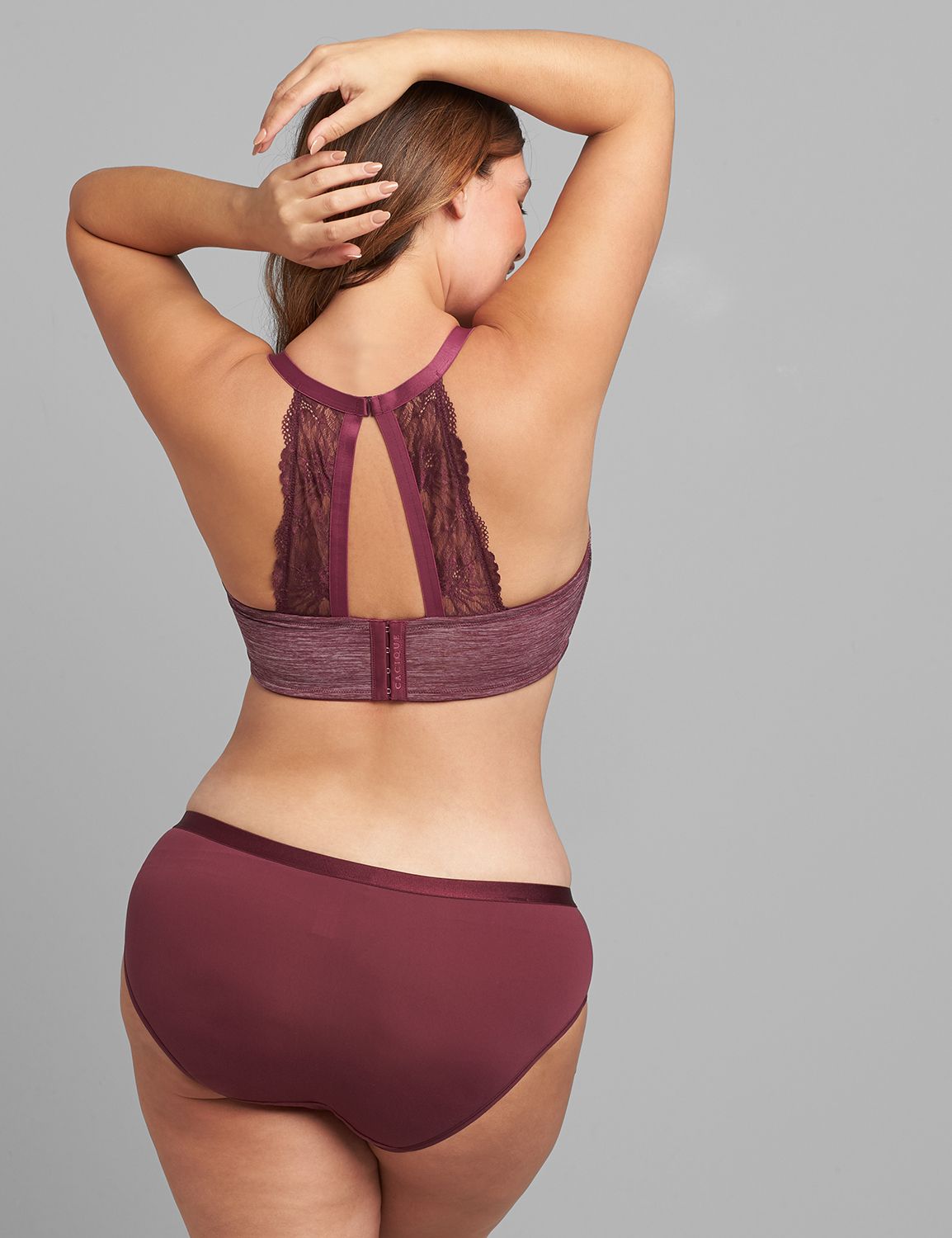 Simply Wire Free No Wire Tshirt Dusk Floral Back - MARL 1113780:PANTONE Grape Wine:34DD Product Image 2
