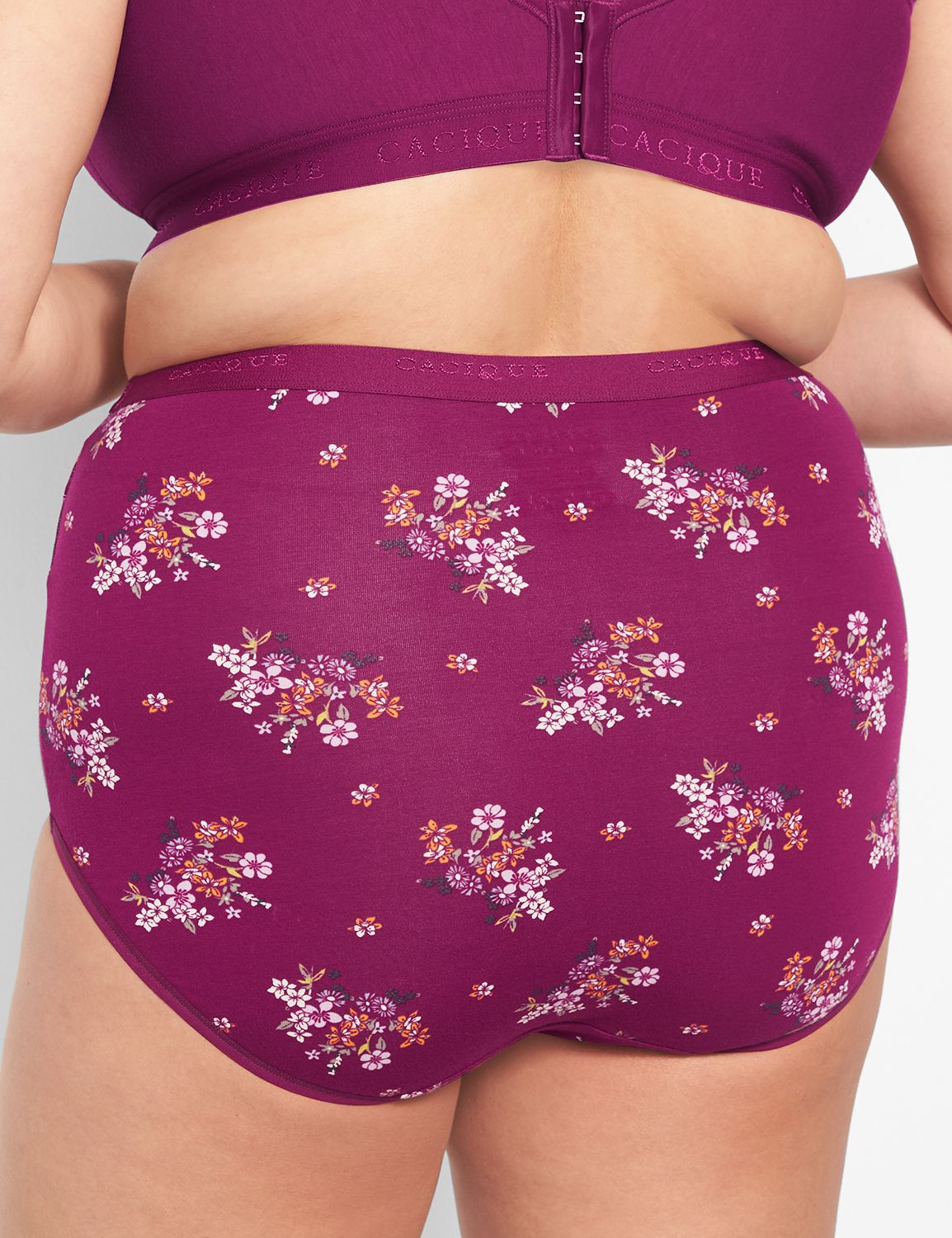 Cacique High Waist Floral Cotton 14 16 Bikini Panties Underwear