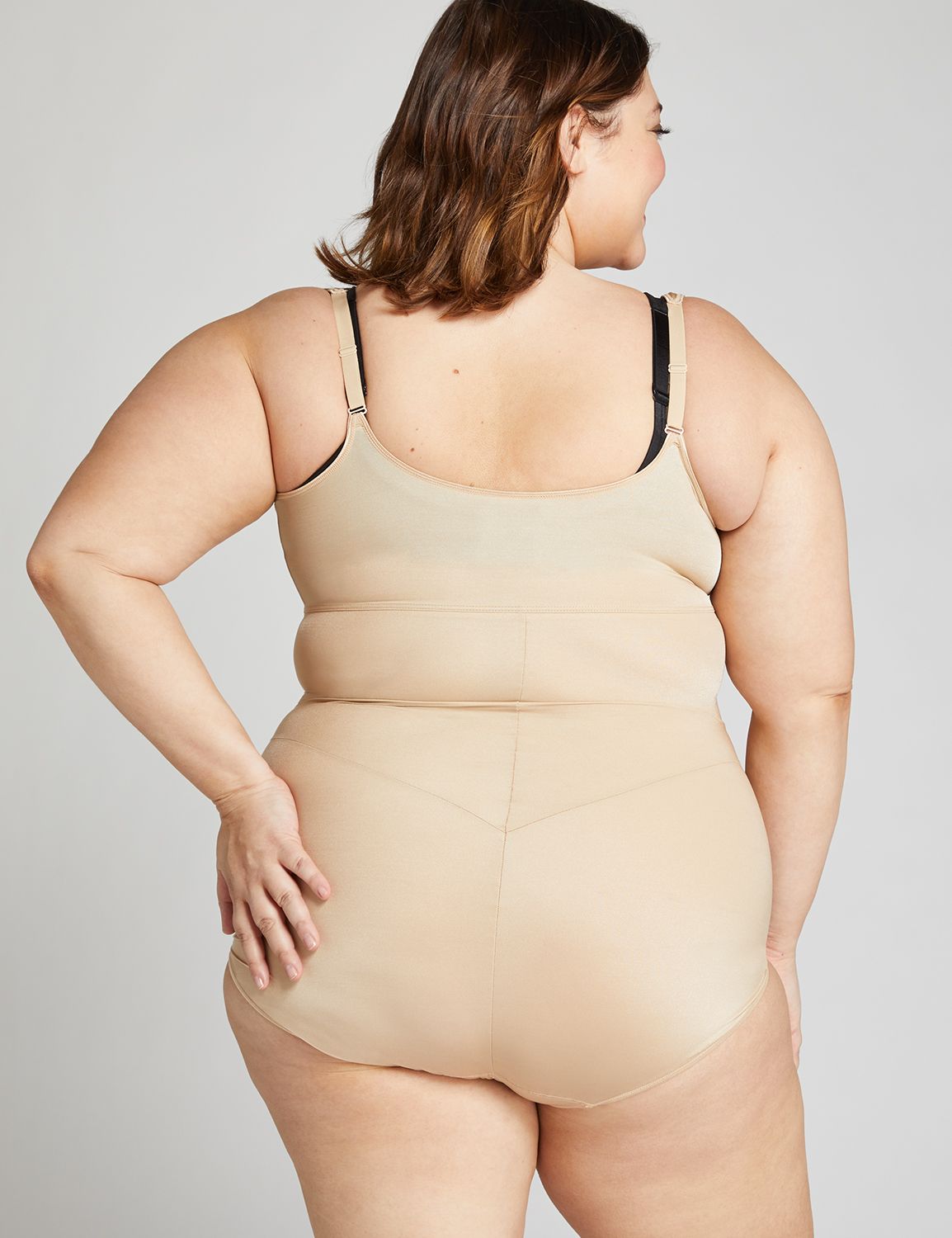 Shape by Cacique High-Waist Thigh Shaper 1085255-Y:PANTONE Chocolate  Plum:18/20