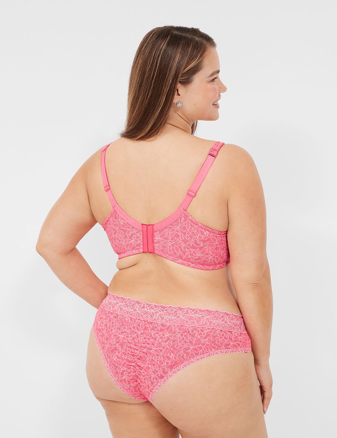 Plus Size Open Back Bow Lace Strappy Cheeky Panties