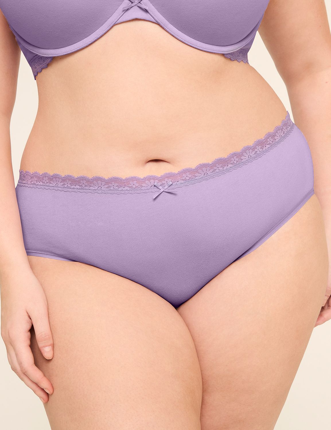 Cotton Hipster Panty With Lace Waist