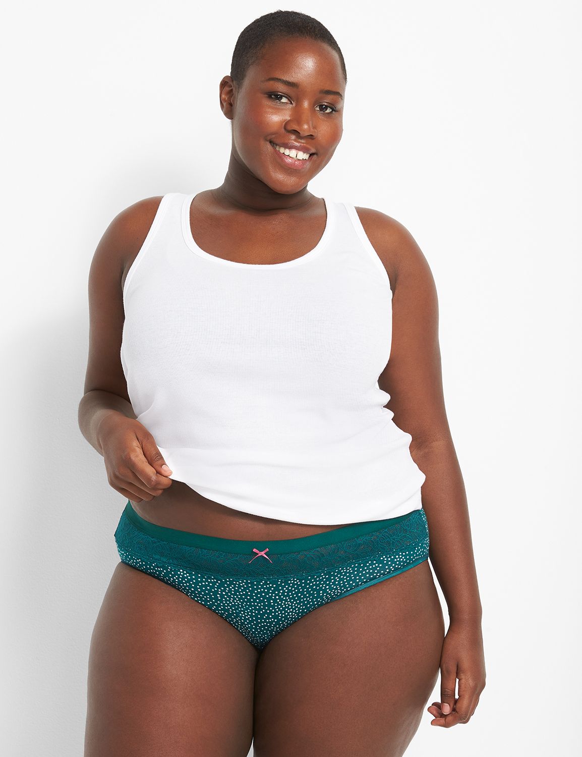 Cotton Hipster Lace Waist Stretch 1 Product Image 1