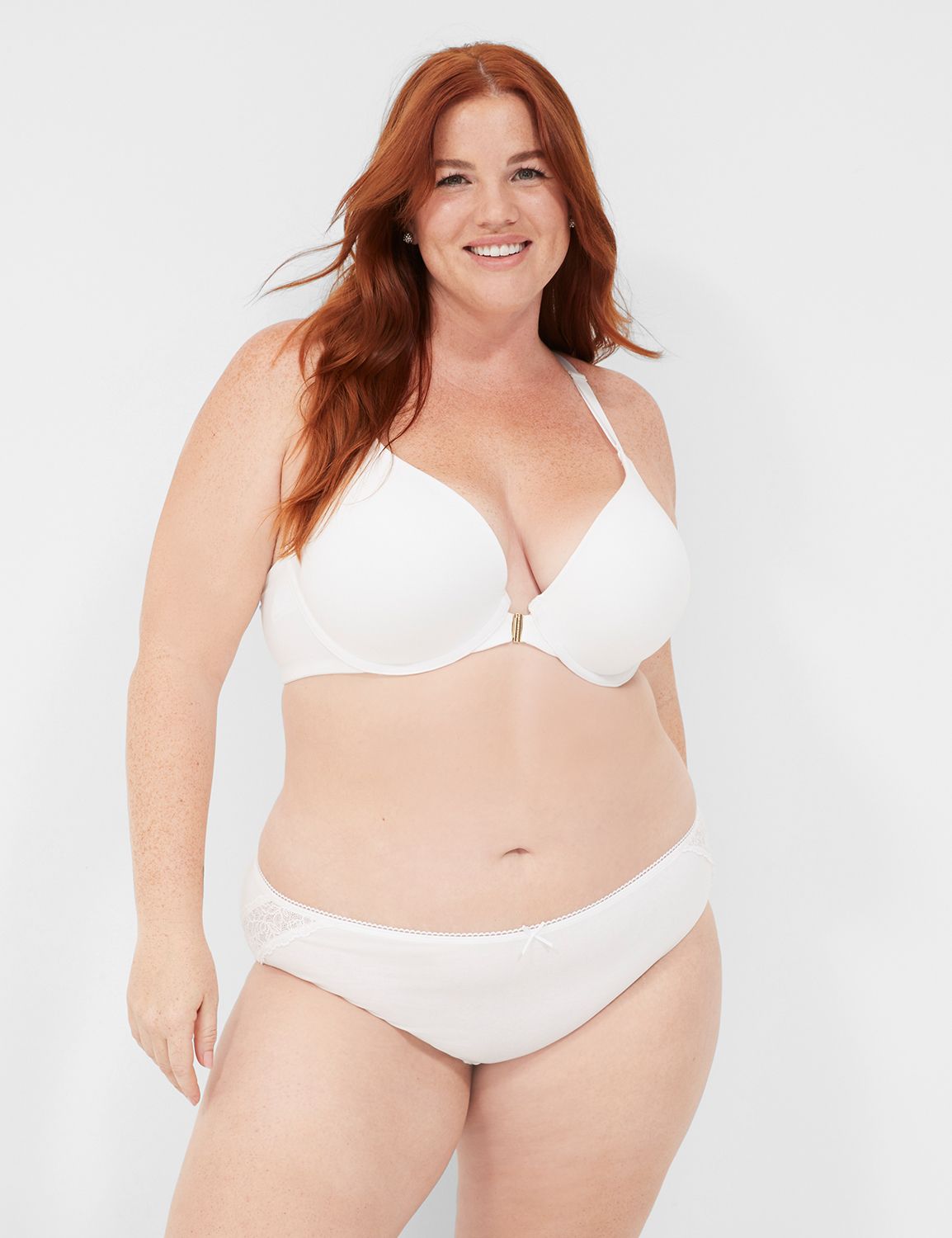 Cotton Hipster Panty with Lace-Trimmed Back