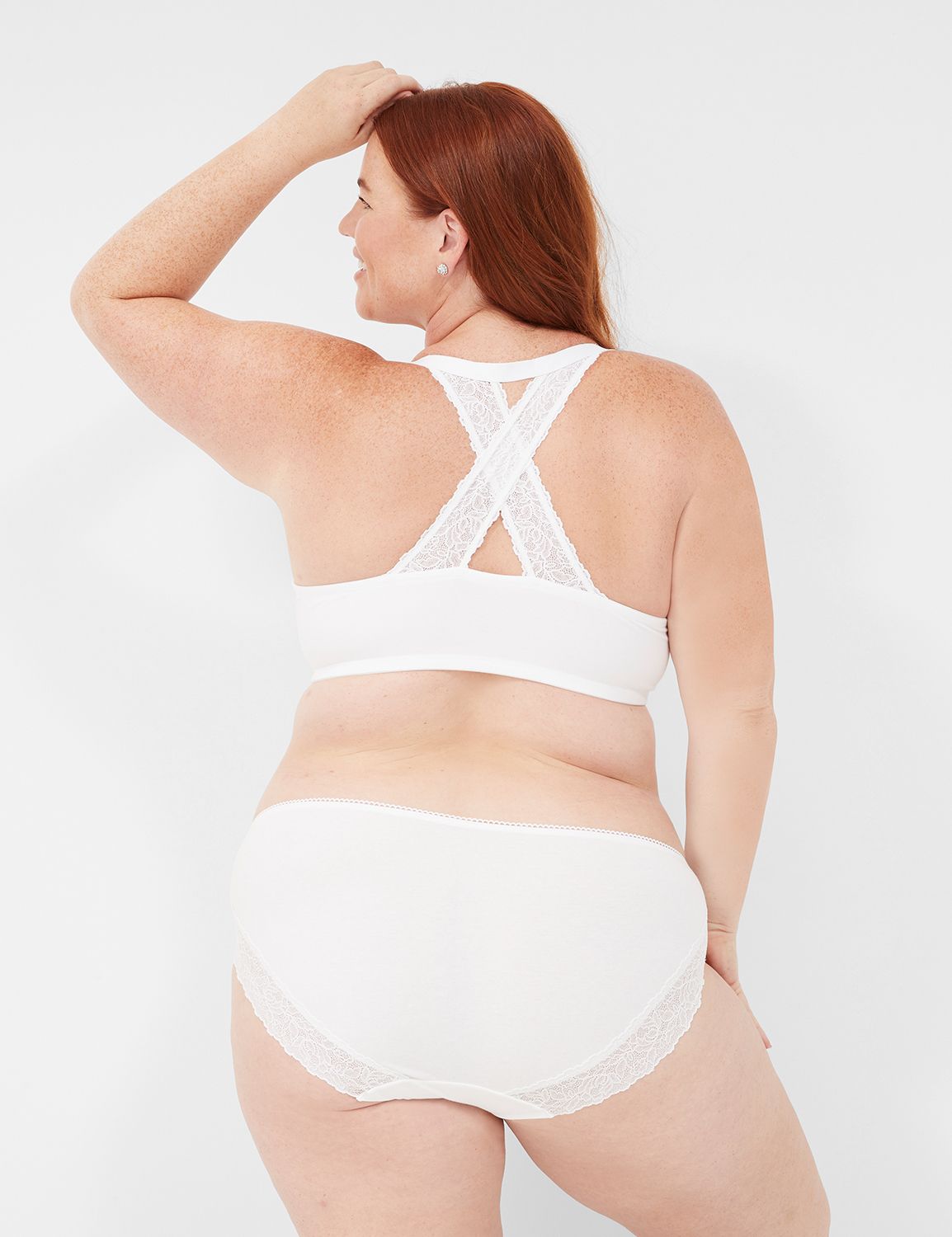 Cotton Hipster Panty with Lace-Trimmed Back