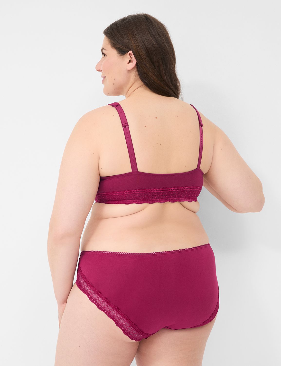 Cotton Hipster Panty with Lace-Trimmed Back