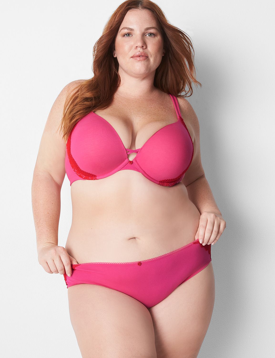 Cotton Hipster Panty with Lace-Trimmed Back