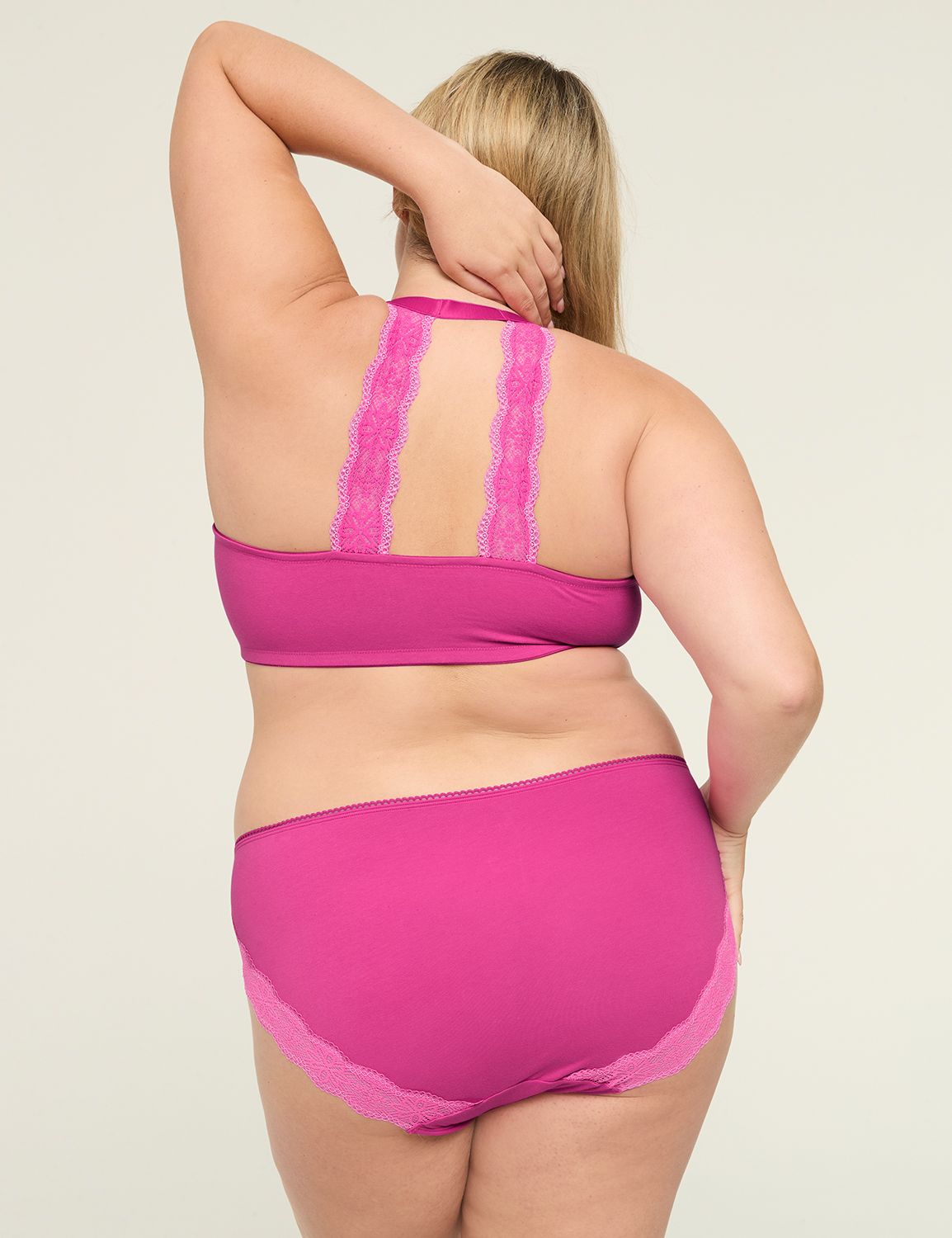 Cotton Hipster Panty with Lace-Trimmed Back