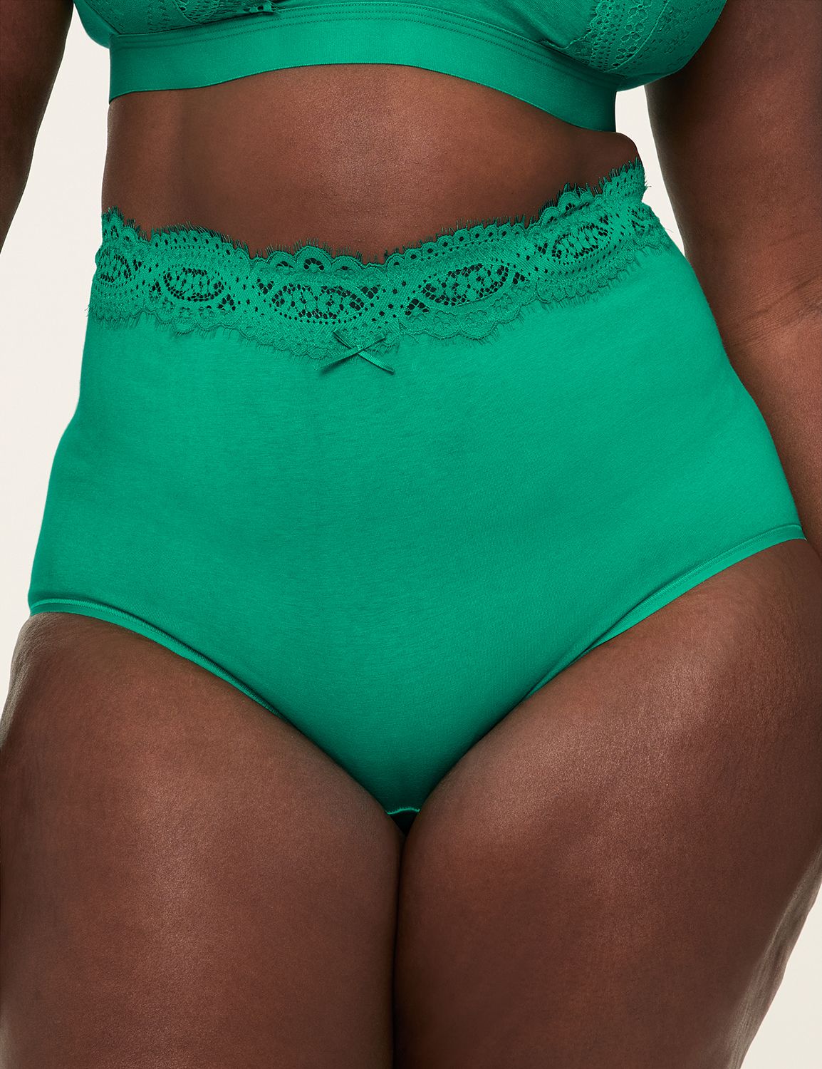 Cotton Full Brief Panty with Lace Waist