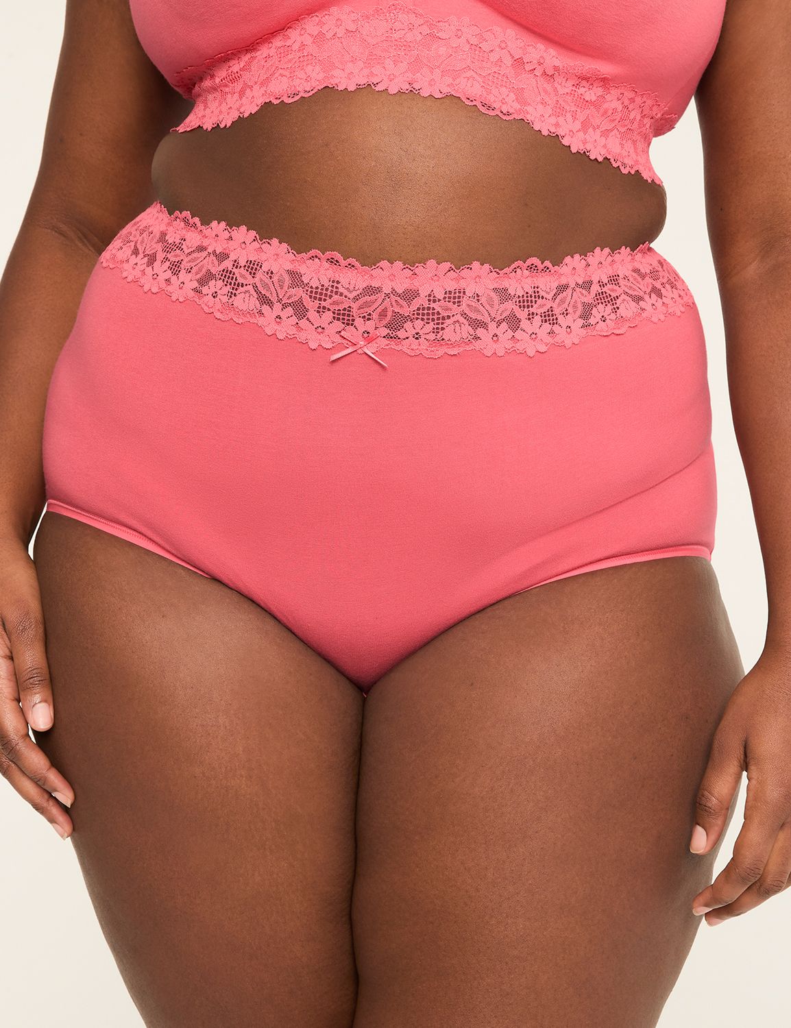 Cotton Full Brief Panty With Lace Waist