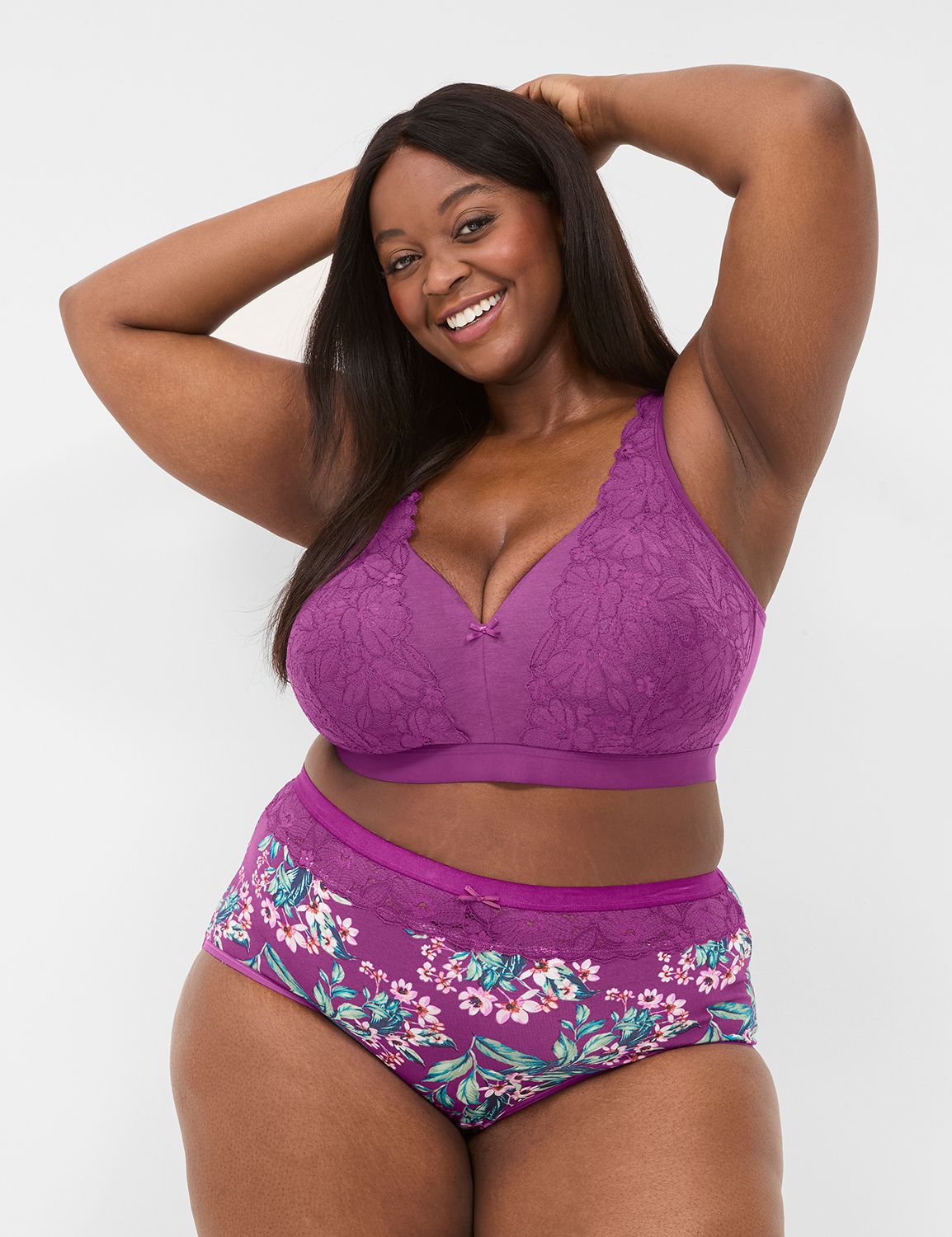 Cotton Full Brief Geo Tropical Lace LaneBryant