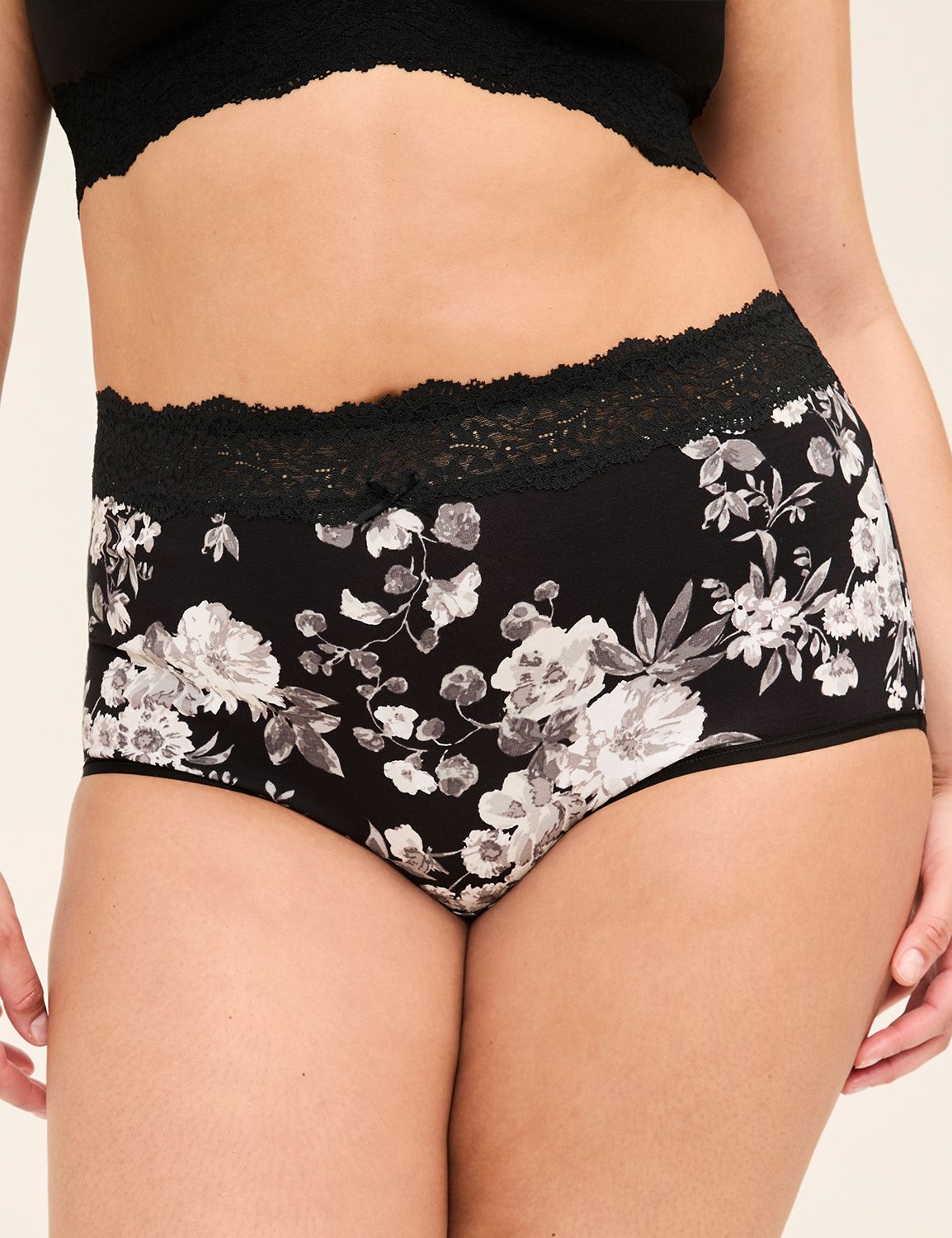 Cotton Full Brief Luna Lace Trim Wa | LaneBryant