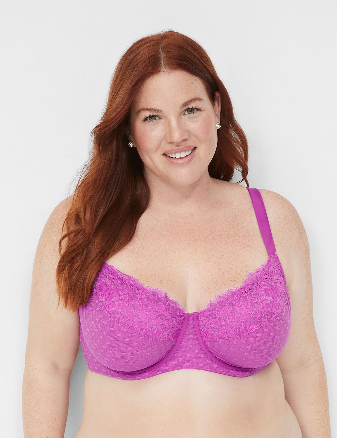 ▷ CACIQUE LANE BRYANT Women's Pink Lace Overlay Bralette Size 18