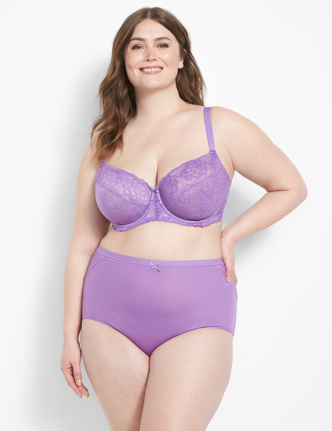 Clothing Intimates & Sleep Full Coverage Modern Lace Unlined CAFE MOCHA Cacique Lane Bryant Bra