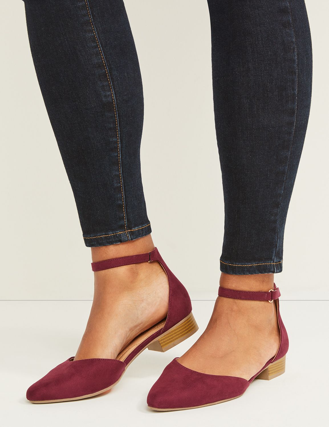 wide width ankle strap flats