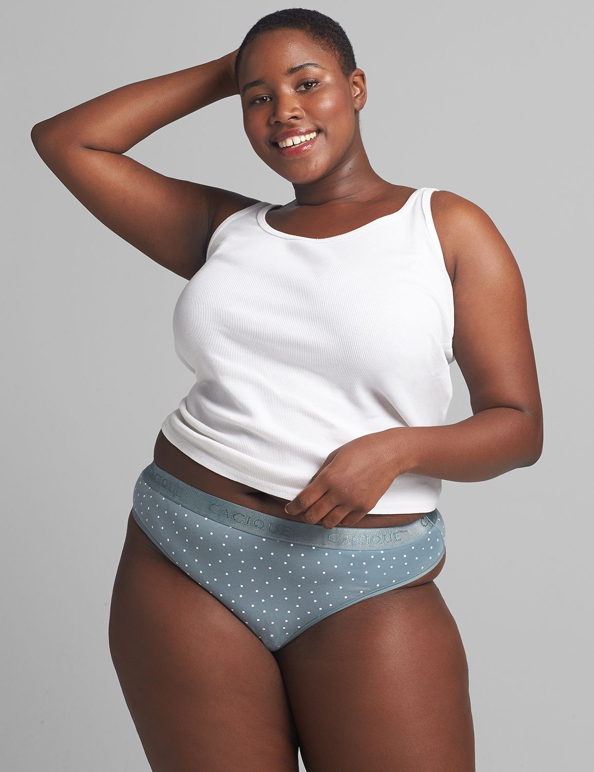 Cotton Thong Panty with Wide Waistband