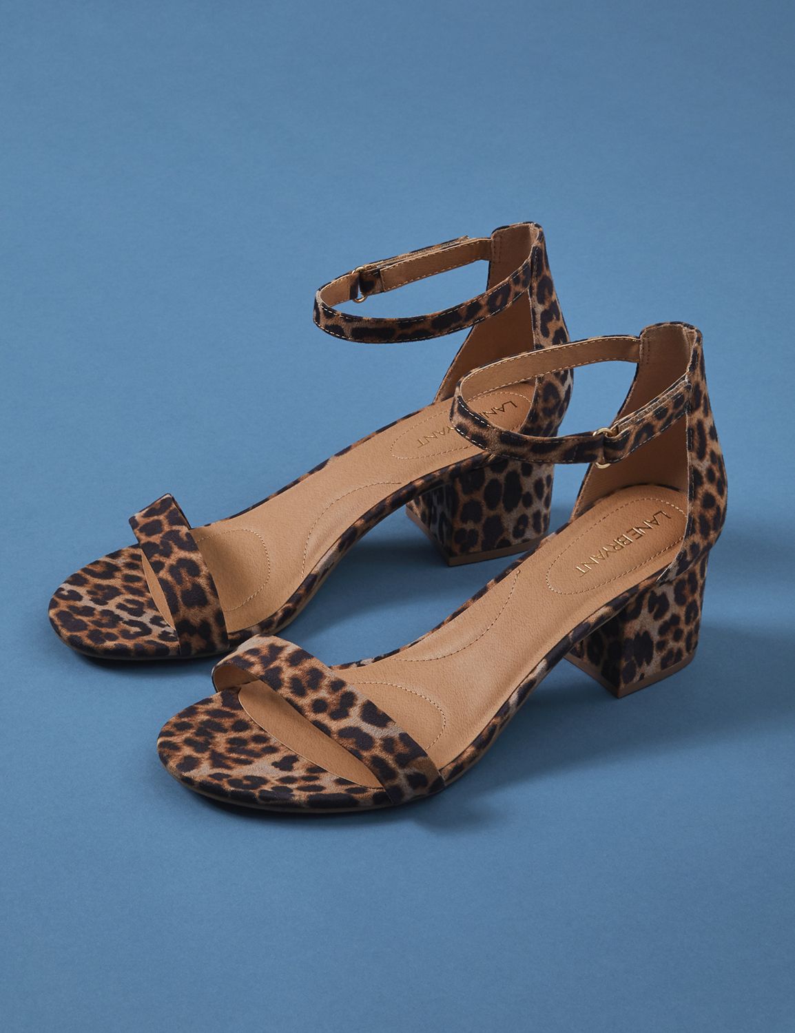 animal print ankle strap heels