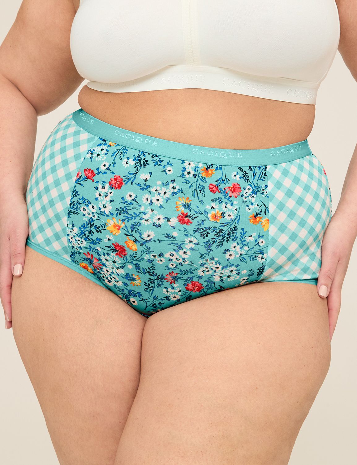 Cotton High Waist Brief Print Mix 1 Product Image 1