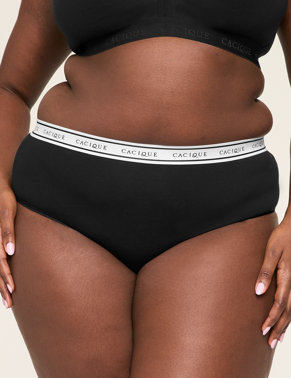 Cotton High Leg Brief Wide Waistban