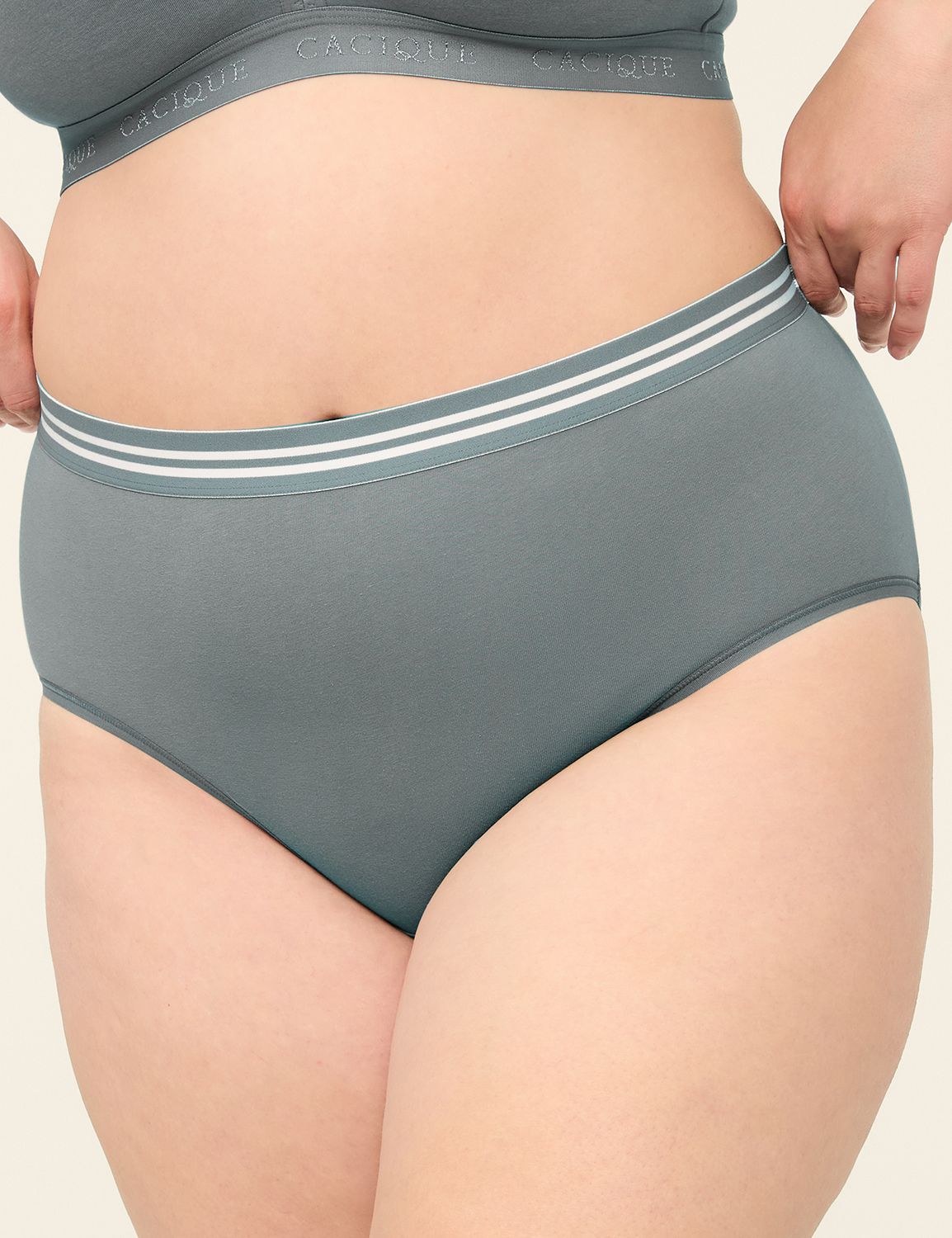 Cotton High-Leg Brief Panty With Wide Waistband