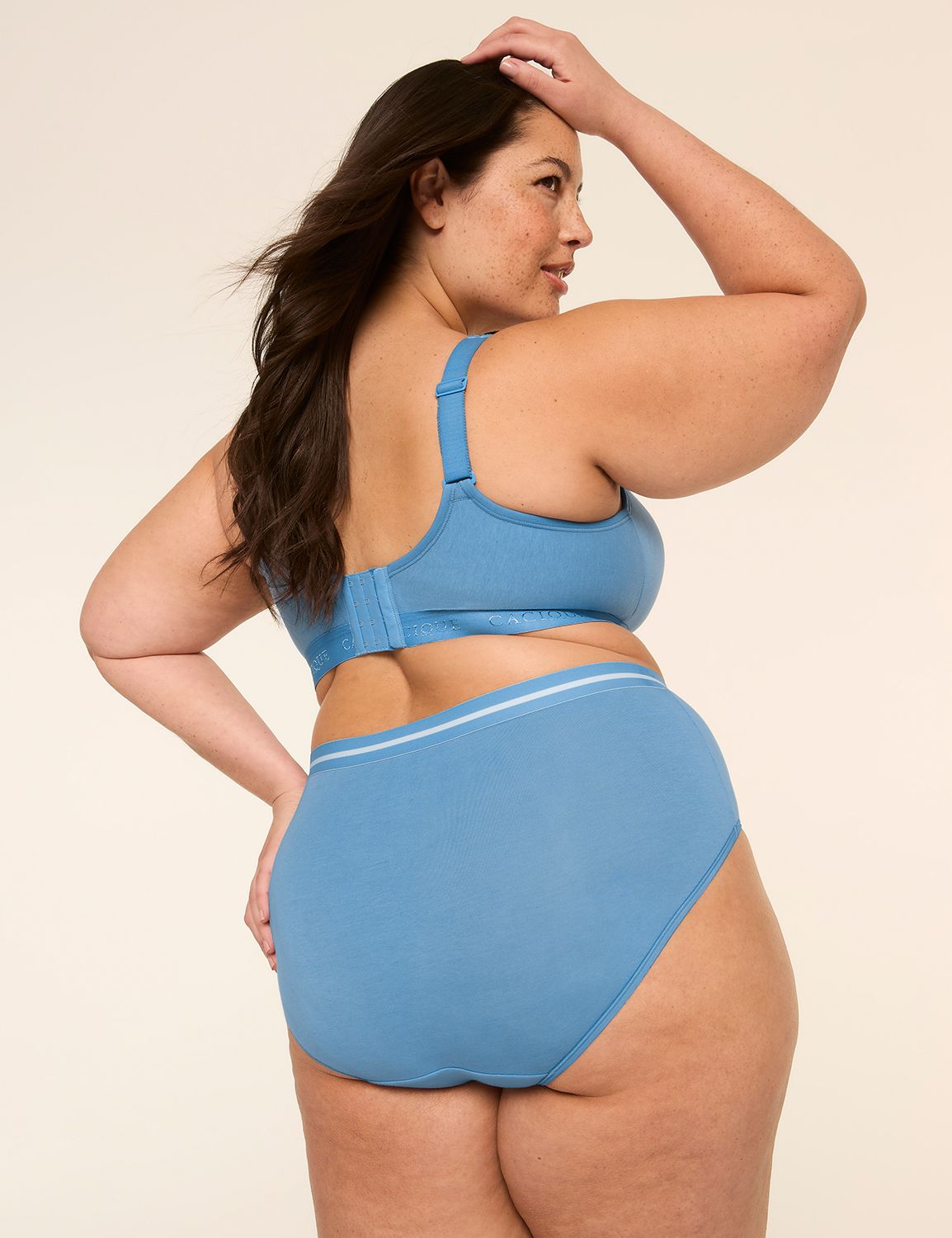 Cotton High-Leg Brief Panty With Wide Waistband