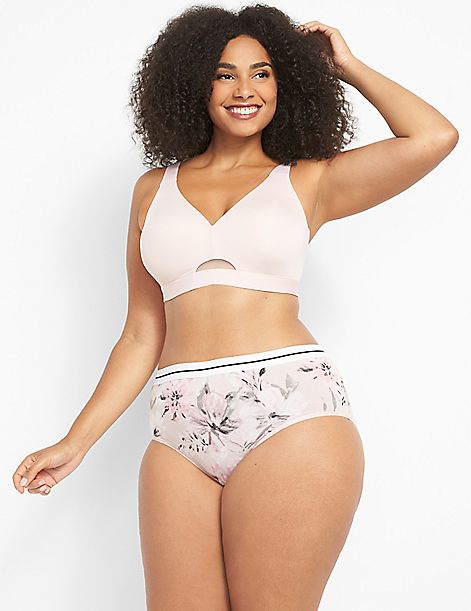 Cotton High-Leg Brief Panty With Wide Waistband